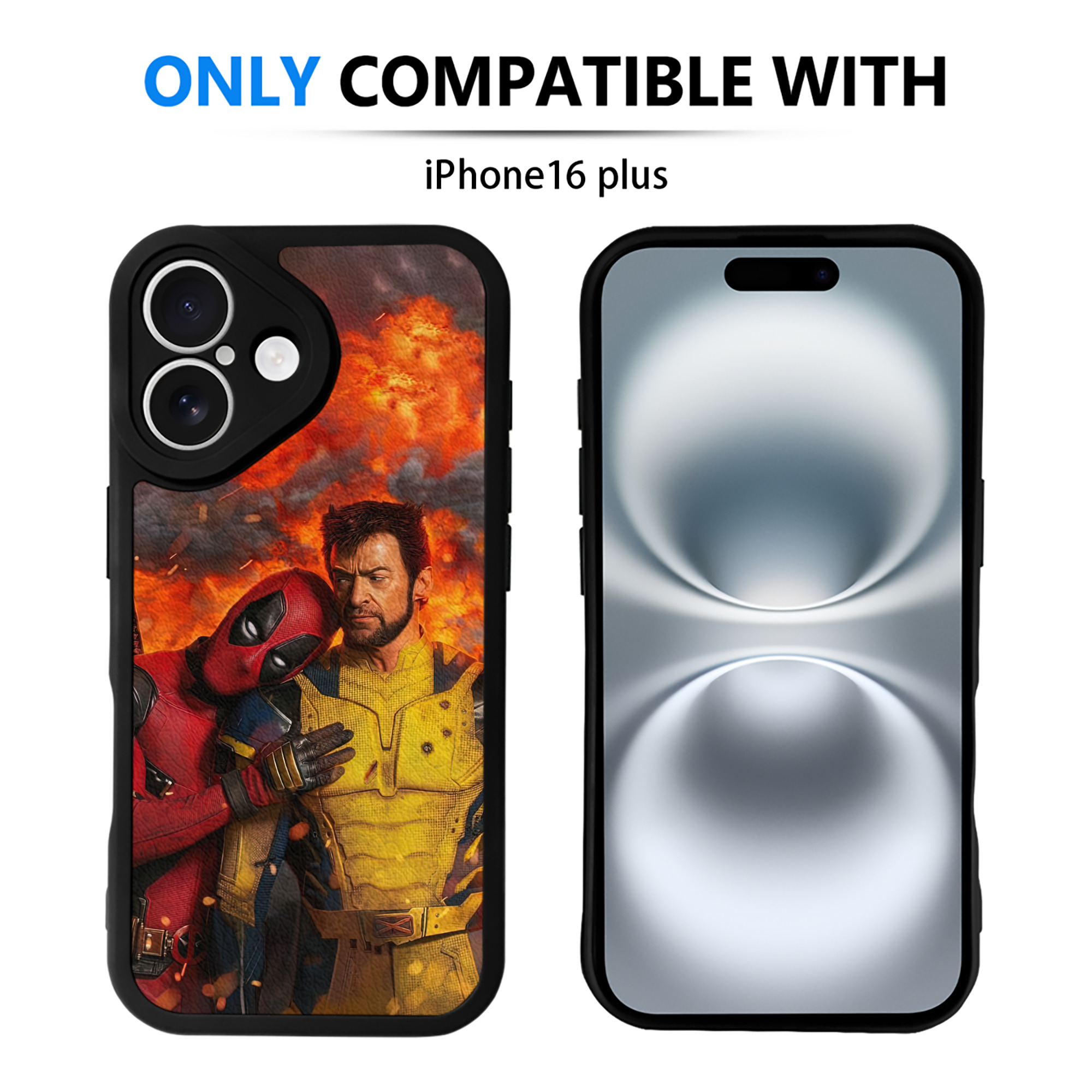 （画像用） Deadpool デッドプール 【iPhone 16シリーズ対応】シリコンスマホケース（レザー調） 材質：シリコン
